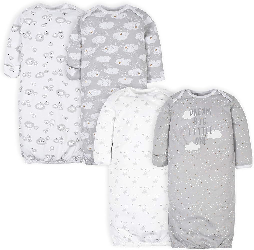 Gerber Baby Boy and Girls 4-Pack Sleeper Gown | Amazon (US)