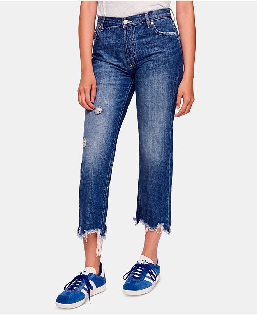 Maggie Cotton Ripped Straight-Leg Jeans | Macys (US)