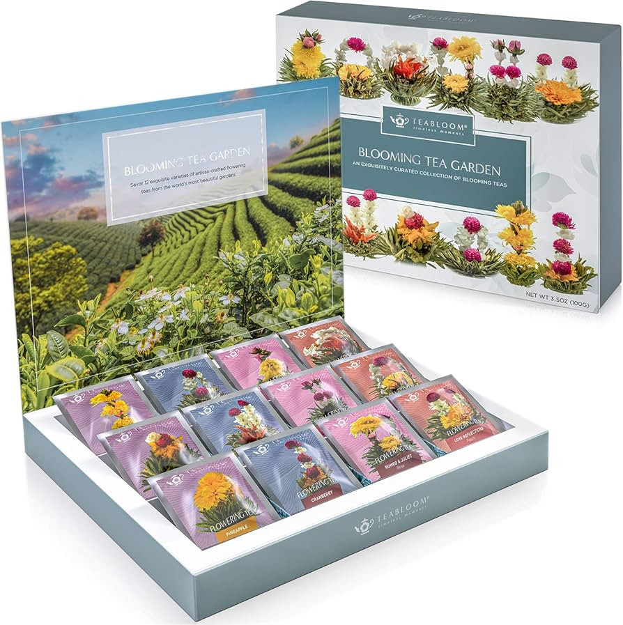 Teabloom Flowering Tea Chest - Curated Collection of 12 Gourmet Flowering Teas - Packaged in Beau... | Amazon (US)