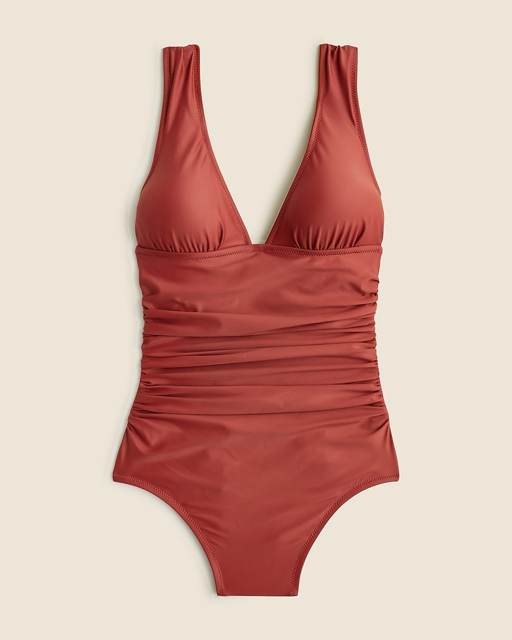 Ruched V-neck one-piece | J. Crew US