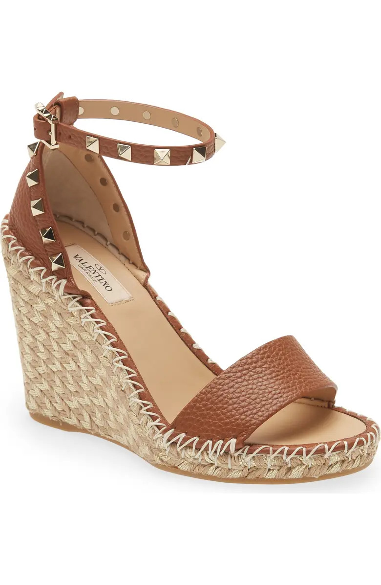 Valentino Rockstud Espadrille Wedge Sandal (Women) | Nordstrom