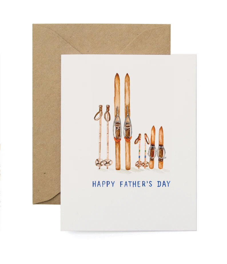 Ski Dad Father's Day Greeting Card - Card for Outdoorsy, Vintage Skiing, Mountain, Nature Dad | Etsy (Global)