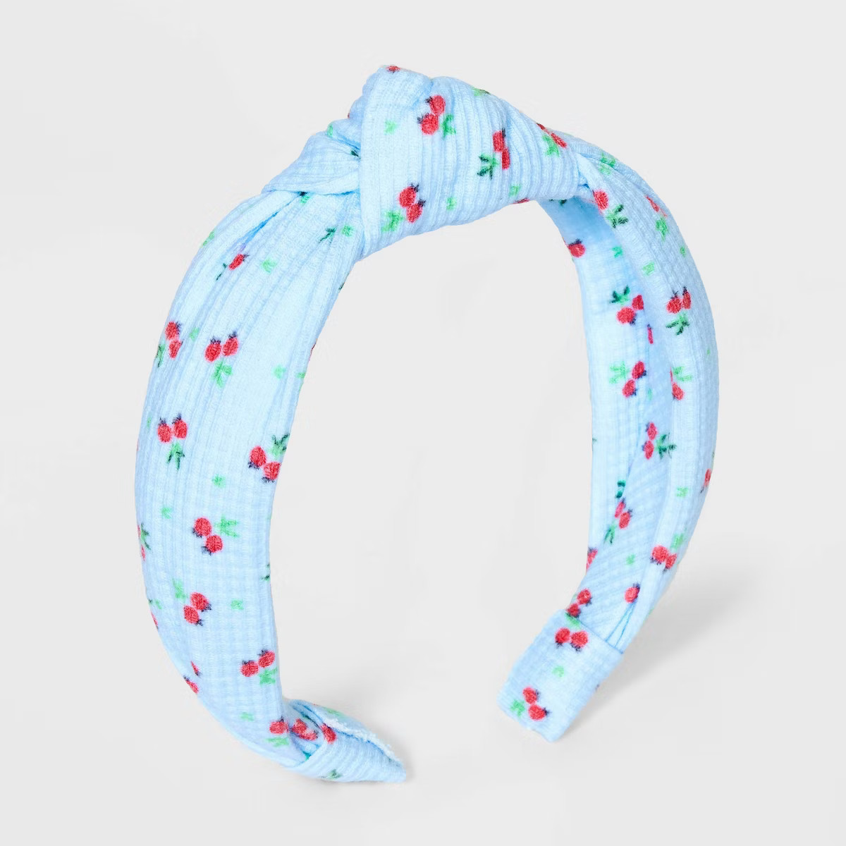 Girls' Headband Cherry Print with Top Knot - Cat & Jack™ Blue | Target