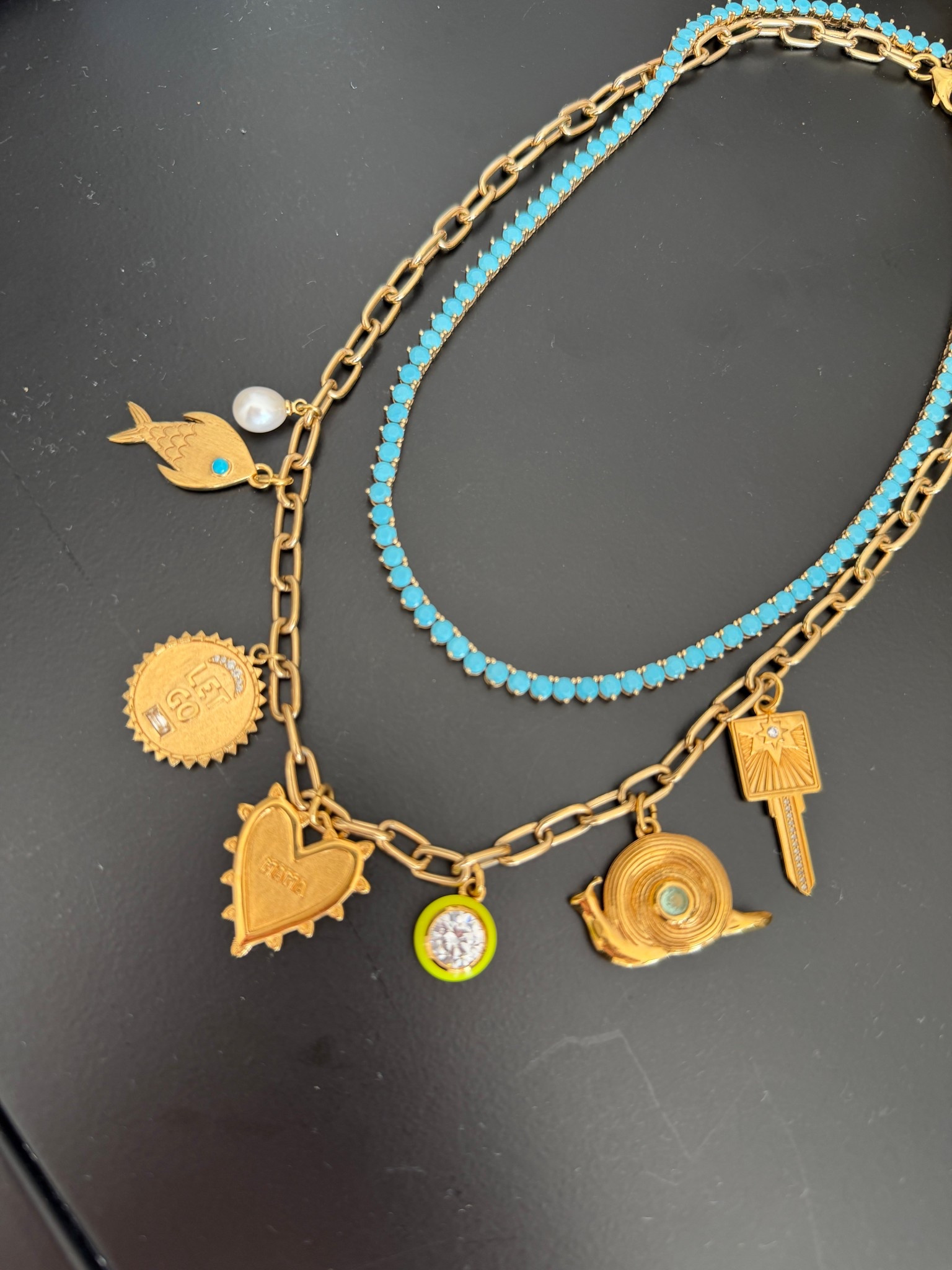 The most gorgeous charms and my customized necklace from @shophart 