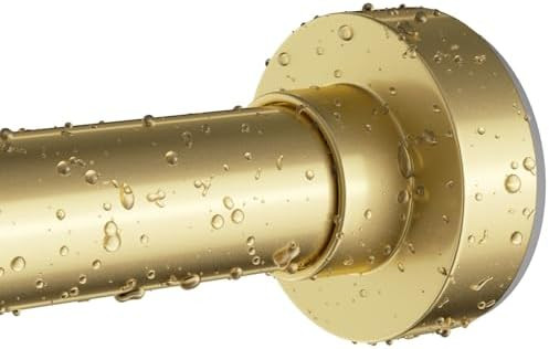 Gold Shower Curtain Rod 34-66 Inches(2.8-5.5ft) Never Rust Adjustable Shower Rod Spring Tension N... | Amazon (US)
