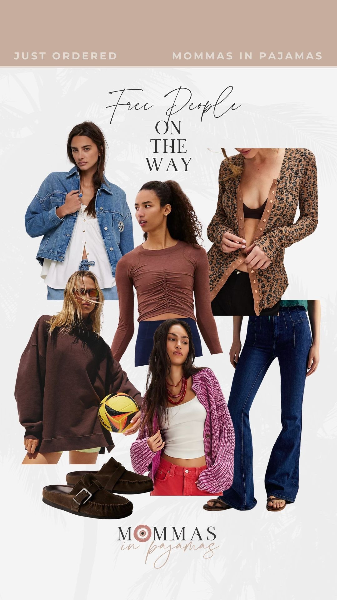 My latest Free People order is so freaking good 😌 
Denim jacket 
Flare jeans: 27 short
Chocolate mules: 6.5
Leopard cardi: small
Ruched long sleeve top: small 
Berry cardigan: x-small 
Chocolate mock neck pullover: small

#LTKActive #LTKSeasonal #LTKPetite