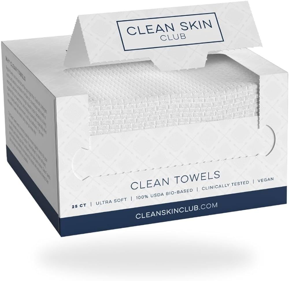 Clean Skin Club Clean Towels, 100% USDA Biobased Dermatologist Approved Face Towel, Disposable Cl... | Amazon (US)