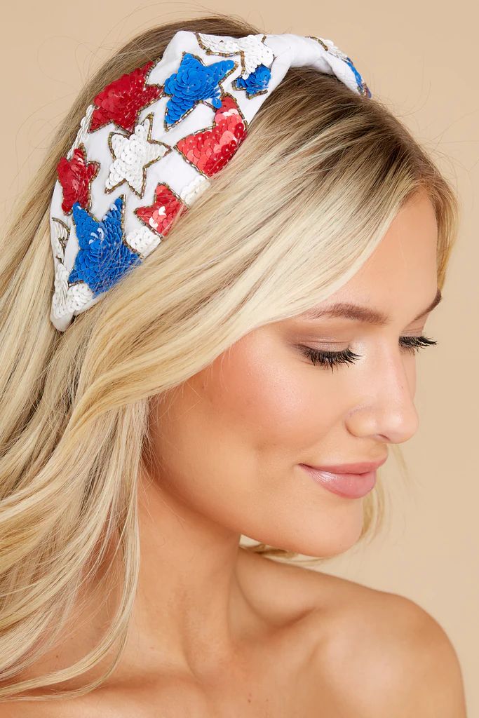 Freedom White Multi Headband | Red Dress 