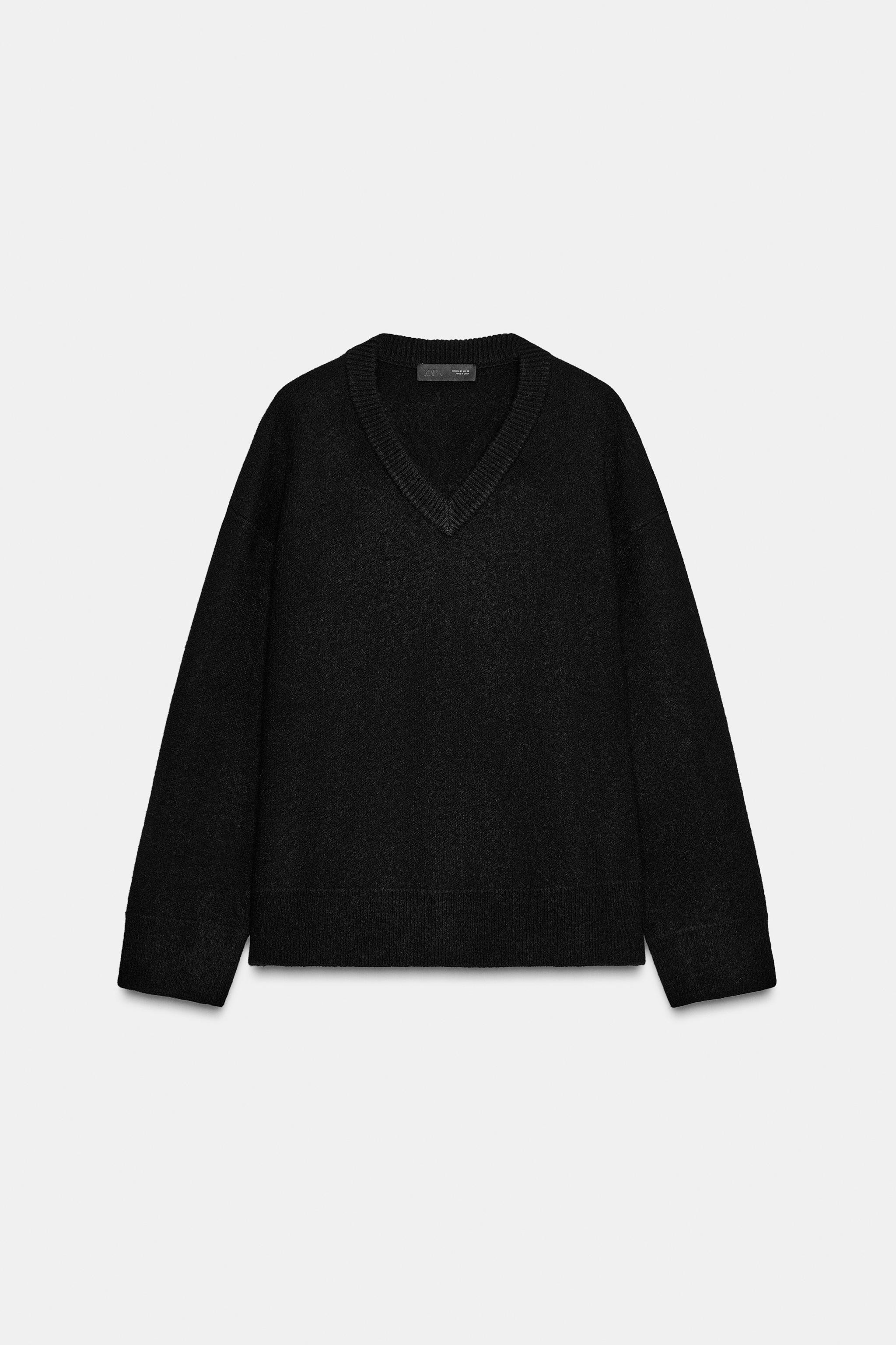 PLAIN KNIT V-NECK JUMPER | Zara US