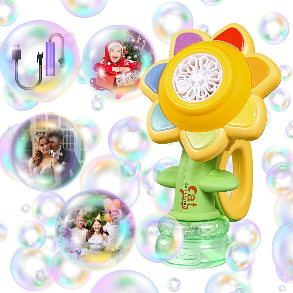 Sunflower Bubble Machine for Kids Automatic Flower Bubble Toy with Colorful Lighting for Toddlers... | Amazon (US)
