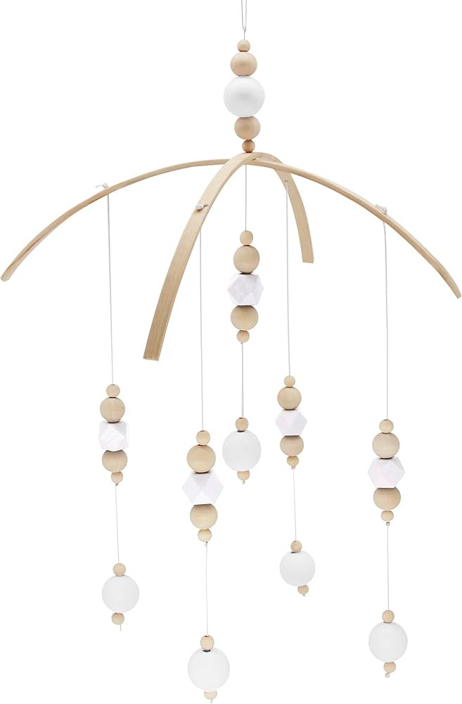 Natural Wooden Crib Peal Mobiles Decor Hanging Hanger Baby Bed Art Mobiles Baby Photography Props... | Amazon (US)