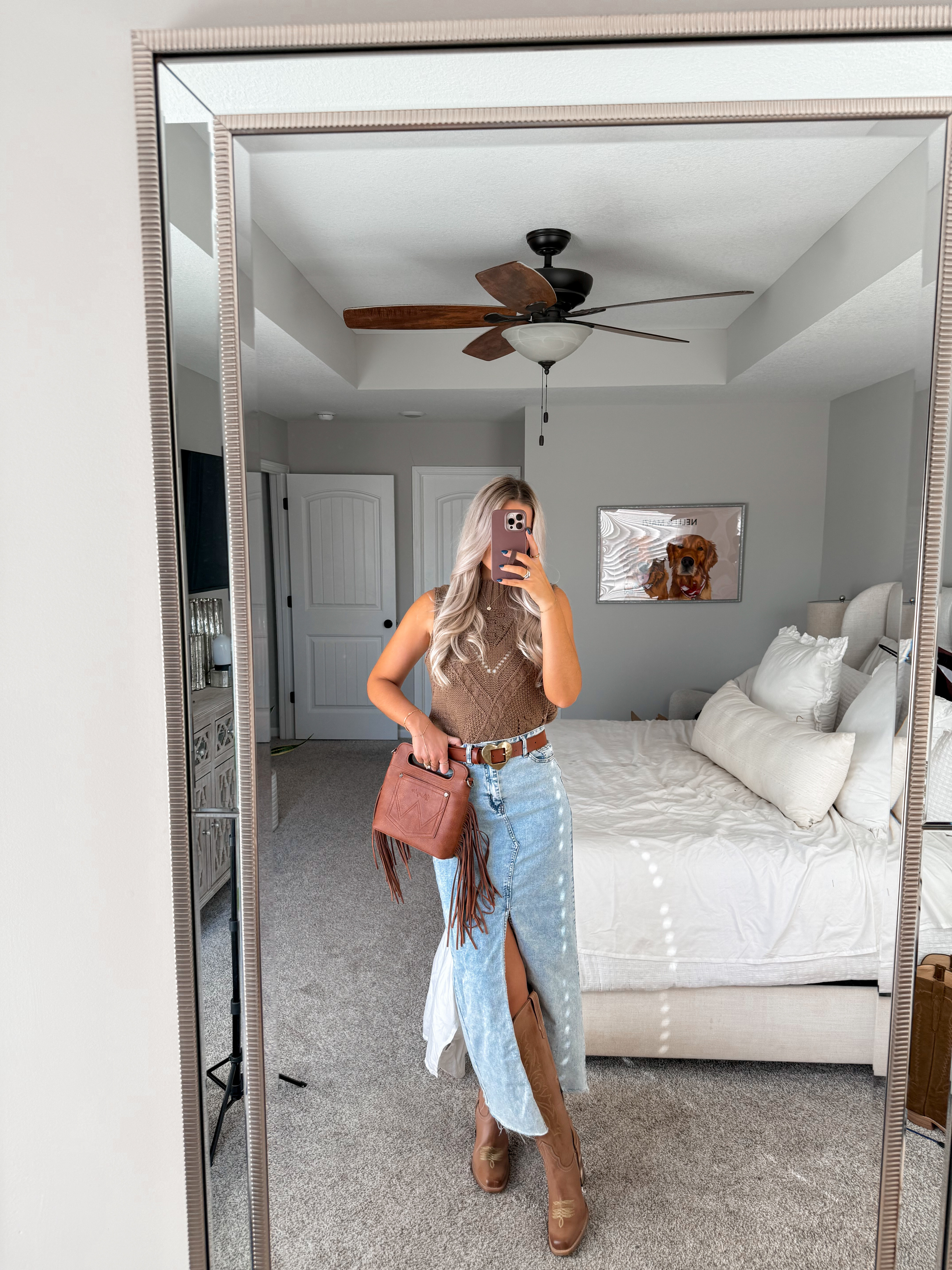 code KIRAMAE15 for the boots :) size medium in sweater and small in denim skirt 

#LTKSaleAlert #LTKStyleTip #LTKFindsUnder50