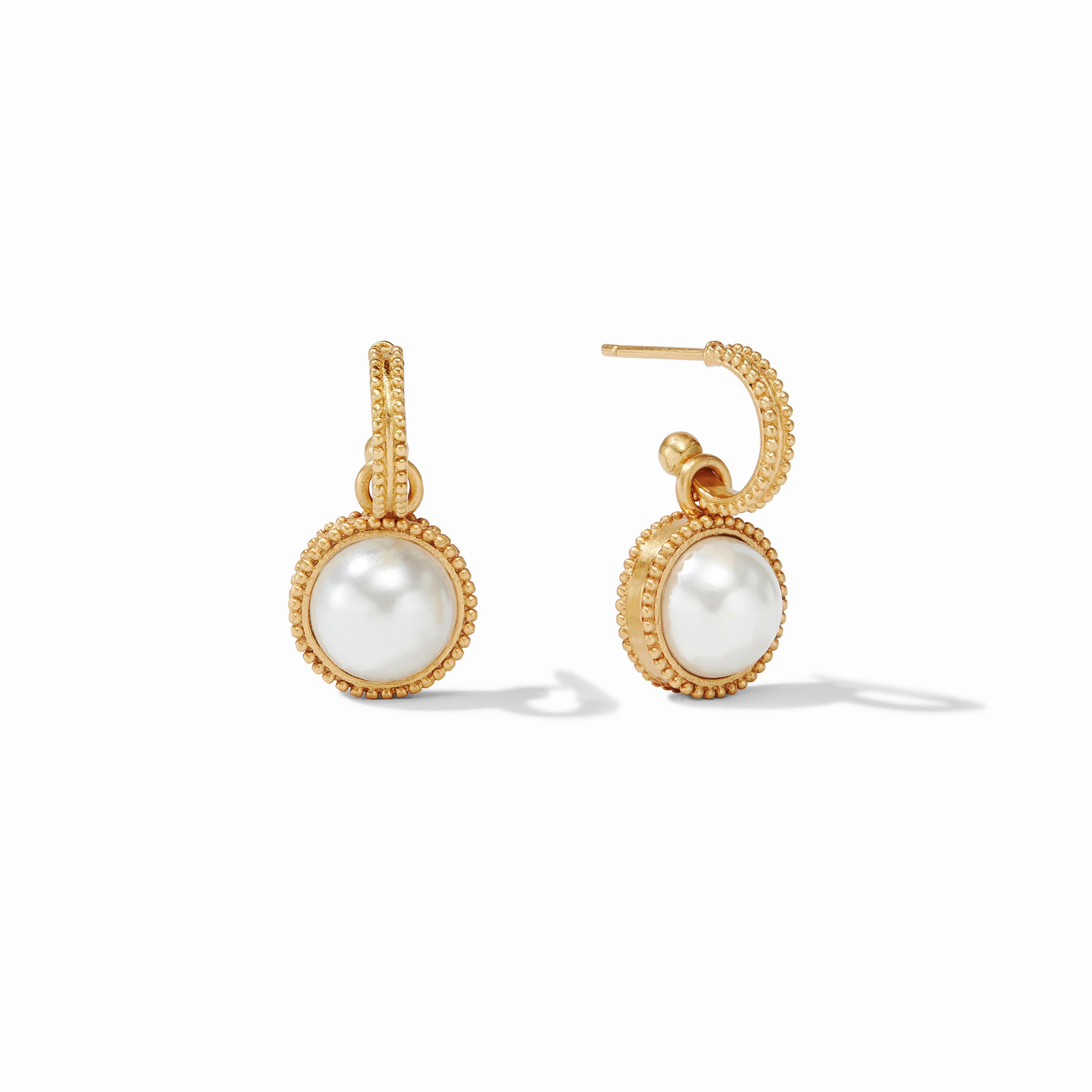 Fleur-de-Lis Gold Hoop & Charm Earrings | Julie Vos | Julie Vos