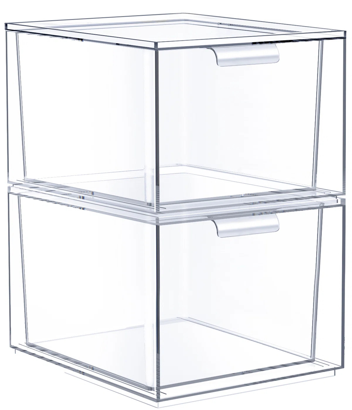 2 Pack Clear Stackable Acrylic Kitchen and Bathroom Drawer Organizers | Wayfair North America