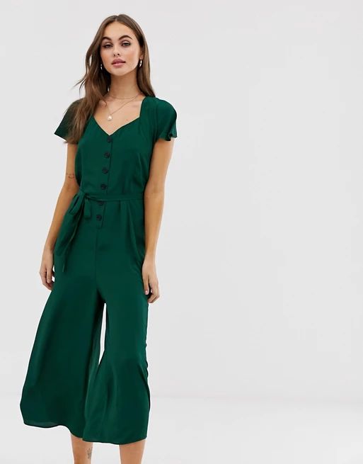 ASOS DESIGN frill sleeve jumpsuit with cut out back | ASOS US