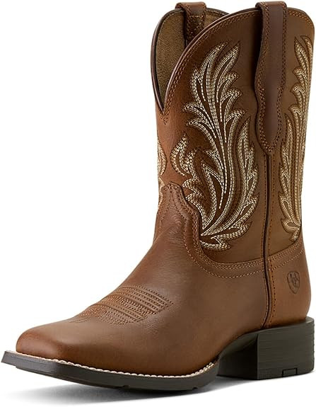 ARIAT womens Round Up Filly Wide Square Toe Western Boot | Amazon (US)