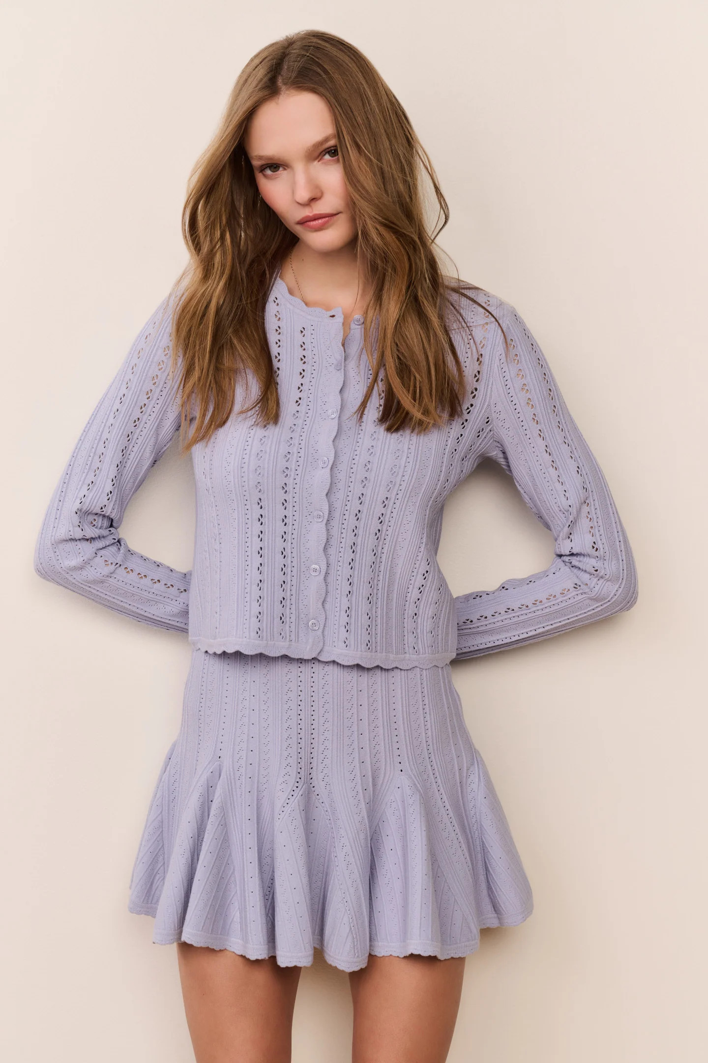 Peridot Stretch Pointelle Cardigan | LoveShackFancy