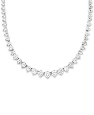 Sterling Silver Graduated Tennis Necklace | Macy's