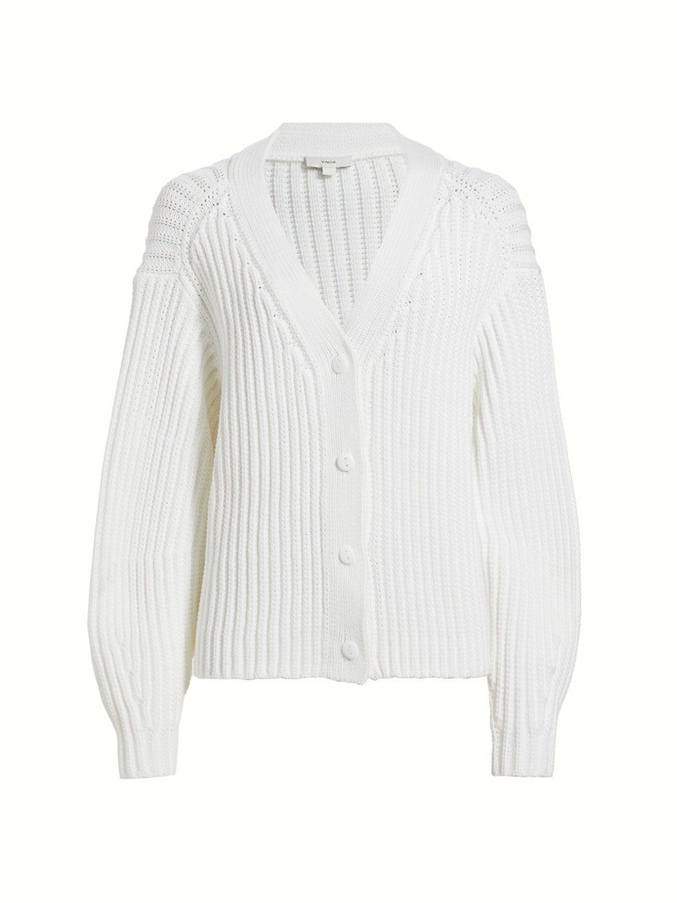 Wave Rib-Knit Button-Front Cardigan | Saks Fifth Avenue