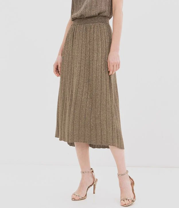 Saia em Retilinea Plissada com Abertura Frontal  - Lojas Renner | Lojas Renner (BR)