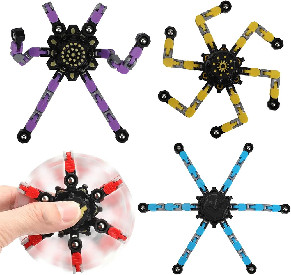 Amazon.com: 4 Pack Transformable Fidget Spinner Fidget Toys Set, Fidget Spinner Transformable,Sen... | Amazon (US)