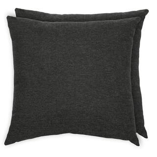 ARDEN SELECTIONS Oceantex 18 in. x 18 in. Ink Black Square Outdoor Throw Pillow (2-Pack) FN08549B... | The Home Depot