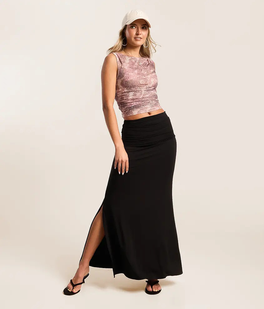 Foldover Maxi Skirt | Buckle