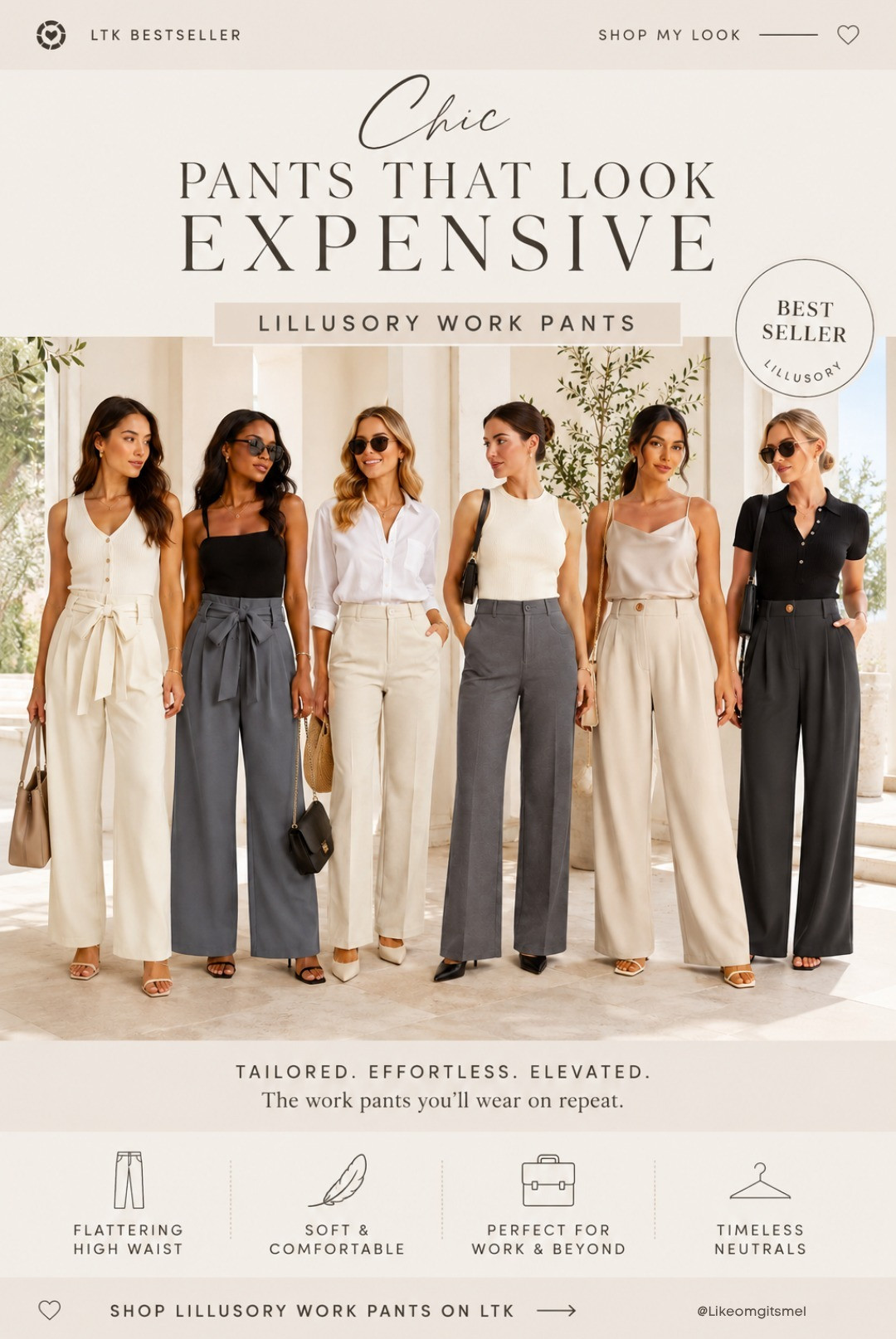 LILLUSORY Elevated Workwear | Chic Business Casual Dressy Work Pants That Look Expensive!!

The LILLUSORY work pants edit everyone is going to want saved for later — tailored, flattering, and easy to style without feeling stiff or uncomfortable.

These are the kind of pants that make getting dressed feel effortless: high-waisted, soft, polished, and versatile enough for work, travel, brunch, errands, teacher outfits, business casual days, casual office outfits, and elevated everyday looks. 

They give that expensive, put-together vibe without needing a full outfit overhaul.

I love these because they solve the “I need to look polished but still feel comfortable” problem. 

Pair them with tanks, button-downs, bodysuits, sweaters, sandals, flats, heels, or sneakers and they instantly look intentional.

Perfect for:
• workwear outfits
• business casual outfits
• office pants
• teacher outfits
• travel outfits
• spring and summer workwear
• elevated Amazon basics
• neutral capsule wardrobe outfits
• comfy pants that still look chic
• wide leg pants that look expensive

If you’ve been trying to build a wardrobe that feels more elevated, these are the pants worth trying first. 

📌 Save this one before you forget — these colors are the kind of timeless neutrals you’ll actually wear on repeat.

↓ Everything is linked!

#LTKSaleAlert #LTKWorkwear #LTKTravel