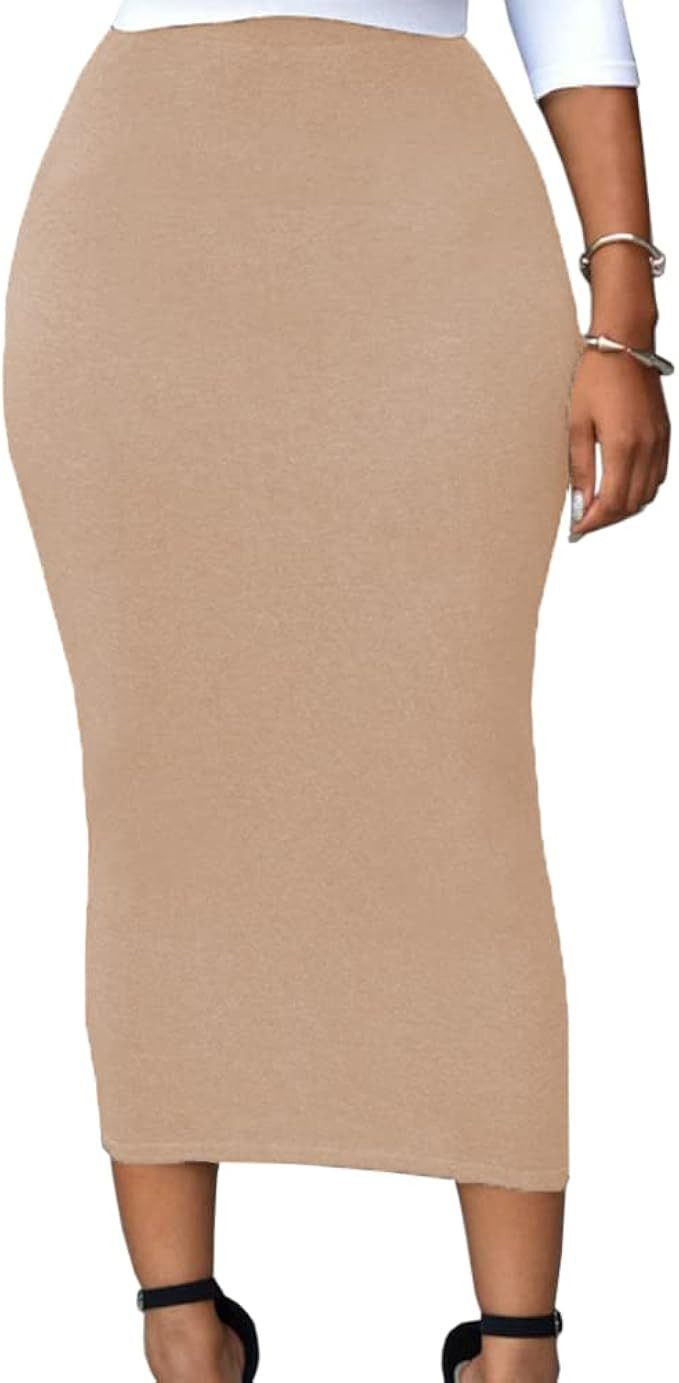 Lrady Women's High Waist Slim Bodycon Party Club Night Out Maxi Long Pencil Skirts | Amazon (US)