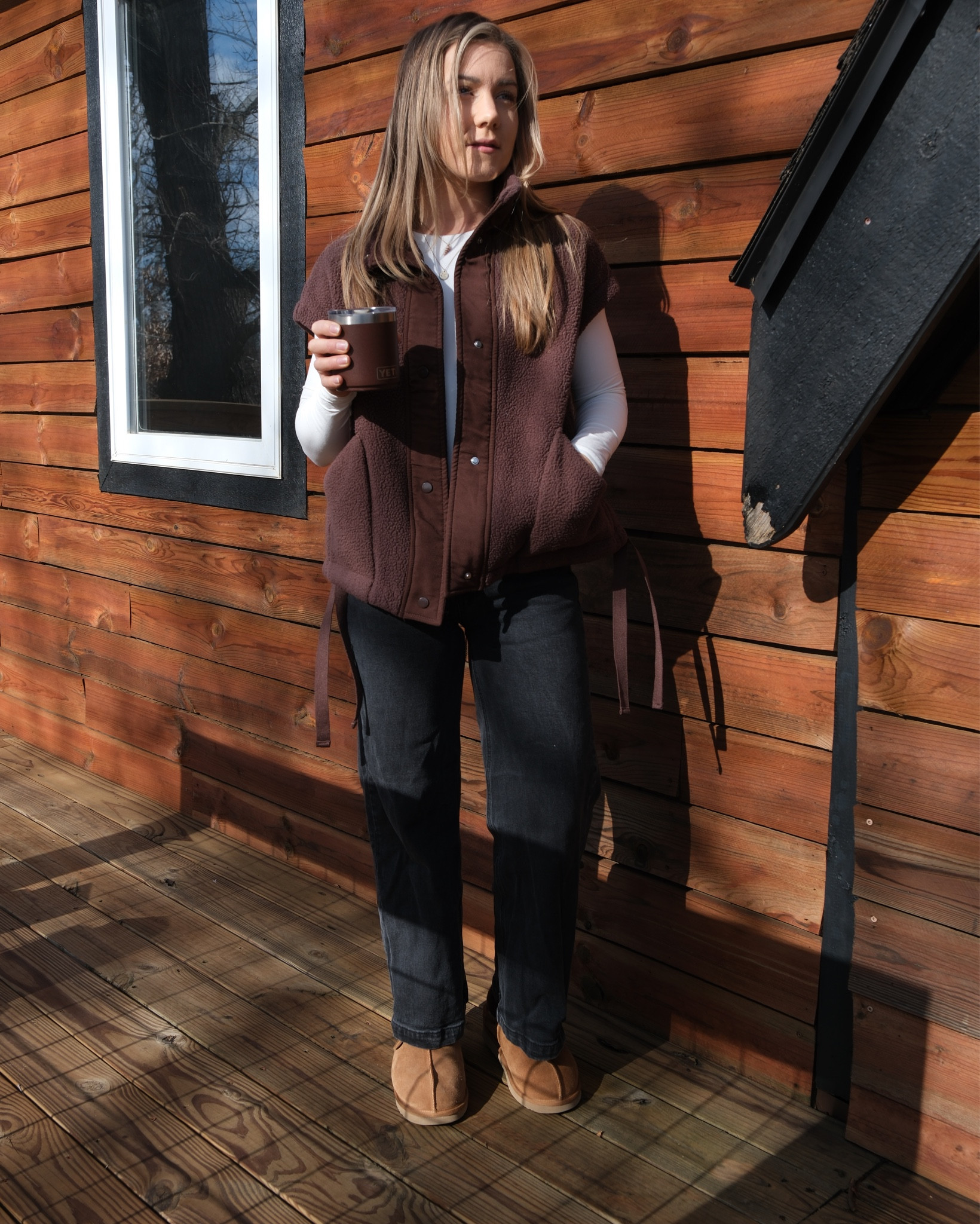 Day 2 @ the cabin 🏘️💕

Bodysuit: S - tagged similar! It’s the Pumiey double lined one from Amazon! 
Vest: XS - also from Amazon (original link below!)
Pants: 0/25 Short 
Shoes: 8 
Yeti: color is ‘Wetlands Brown’ - sold out at Dick’s but tagged in other Yeti items! Such a gorgeous color but came with a bright orange lid Magslider 🤣 tagged Magsilde replacement packs too! 

Original vest link:

https://a.co/d/39bYetB


Outdoors, ootd, brown vest, wide leg pants, white bodysuit, long sleeve, winter fashion, fall fashion, cabin outfit, travel, Missouri

#LTKootd #LTKFindsUnder100 #LTKPetite