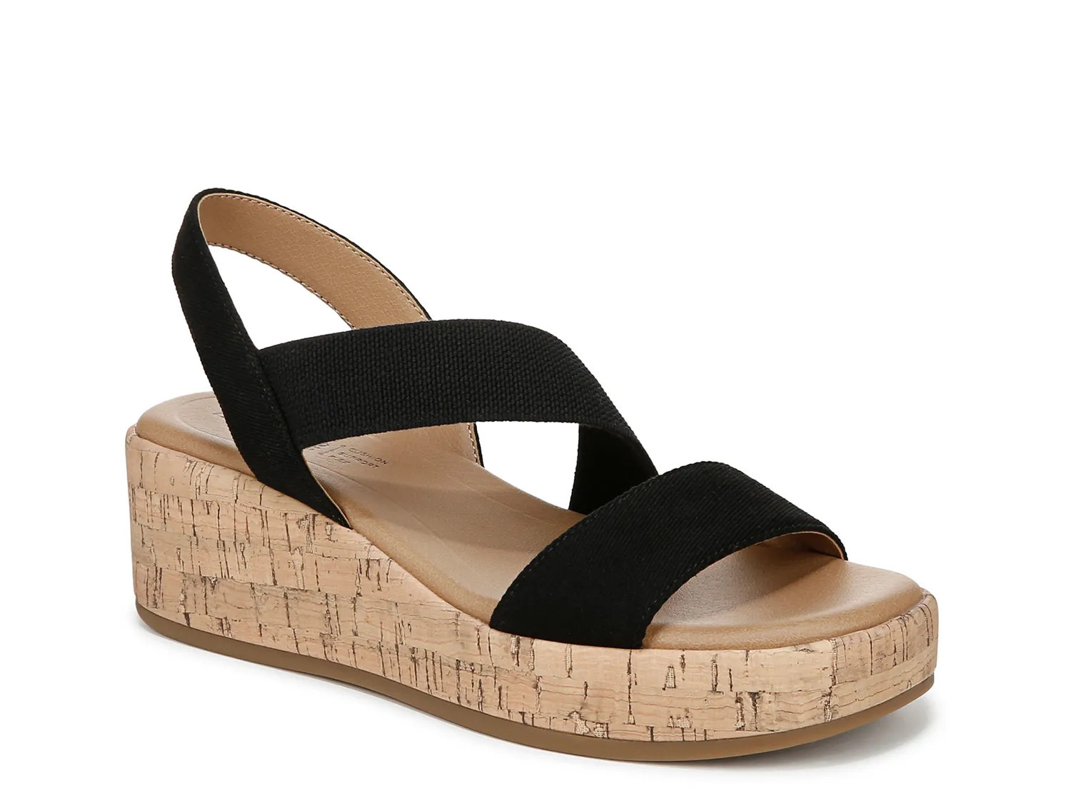 LifeStride Wide Width Odette Wedge Sandal | Women's | Black | Size 9 | Sandals | Slingback | DSW