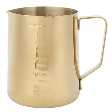 Stainless Steel Coffee Milk Frothing Cup Pitcher Jug with Scale for Home Coffee Latte ArtGold 600ML | Walmart (US)
