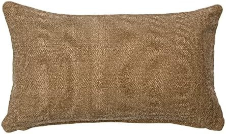 Creative Co-Op Woven Canvas Lumbar Pillow Decorative Pillow Cover, 12" x 20", Flax | Amazon (US)