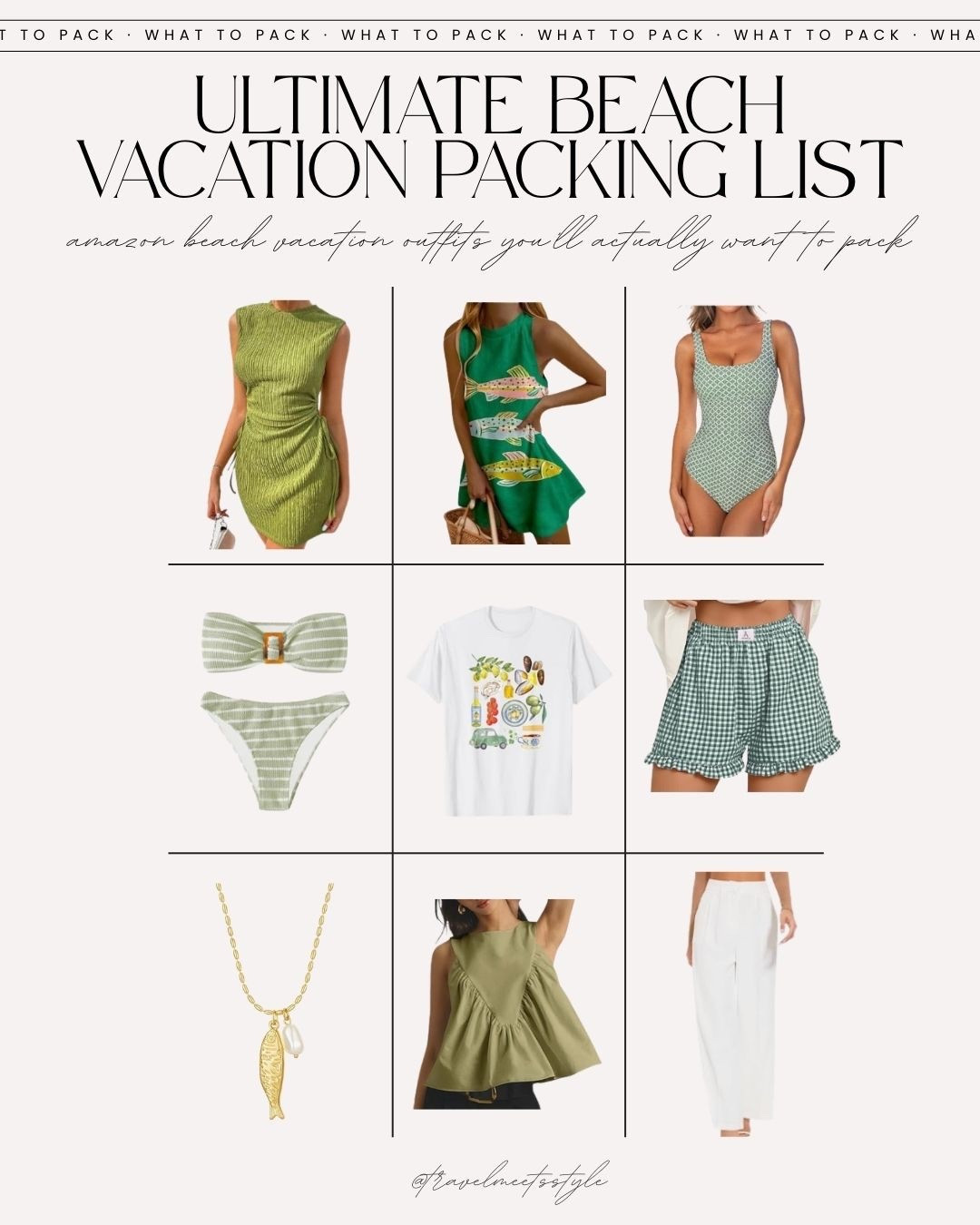 Headed somewhere sunny and need some help packing for your trip? This is your destination for the ultimate beach vacation packing list. 

Explore here for vacation outfits beach + spring break outfits for every adventure and make sure to check out my Amazon storefront for more Amazon finds + Amazon must-haves 🌸