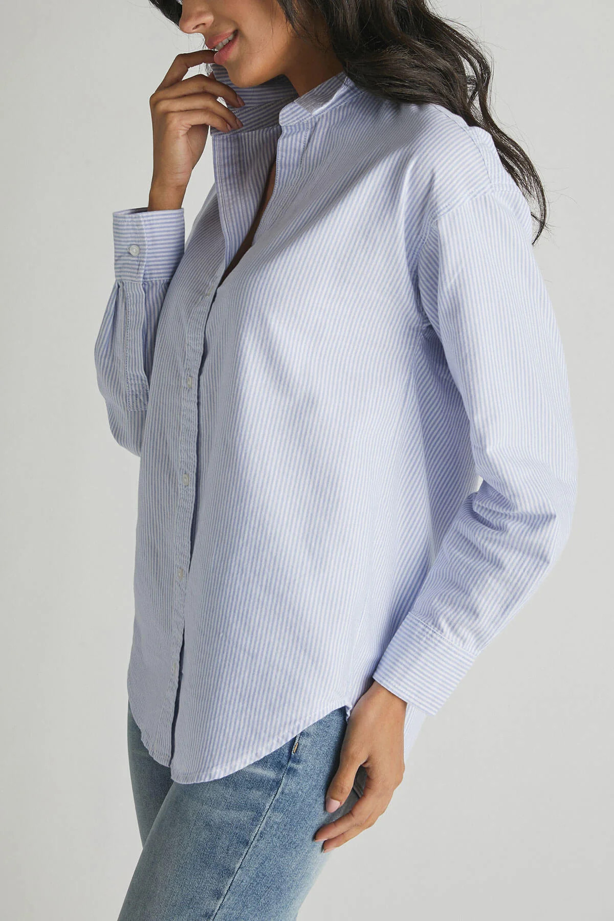 Beach Lunch Lounge Striped Button Down Shirt | Social Threads