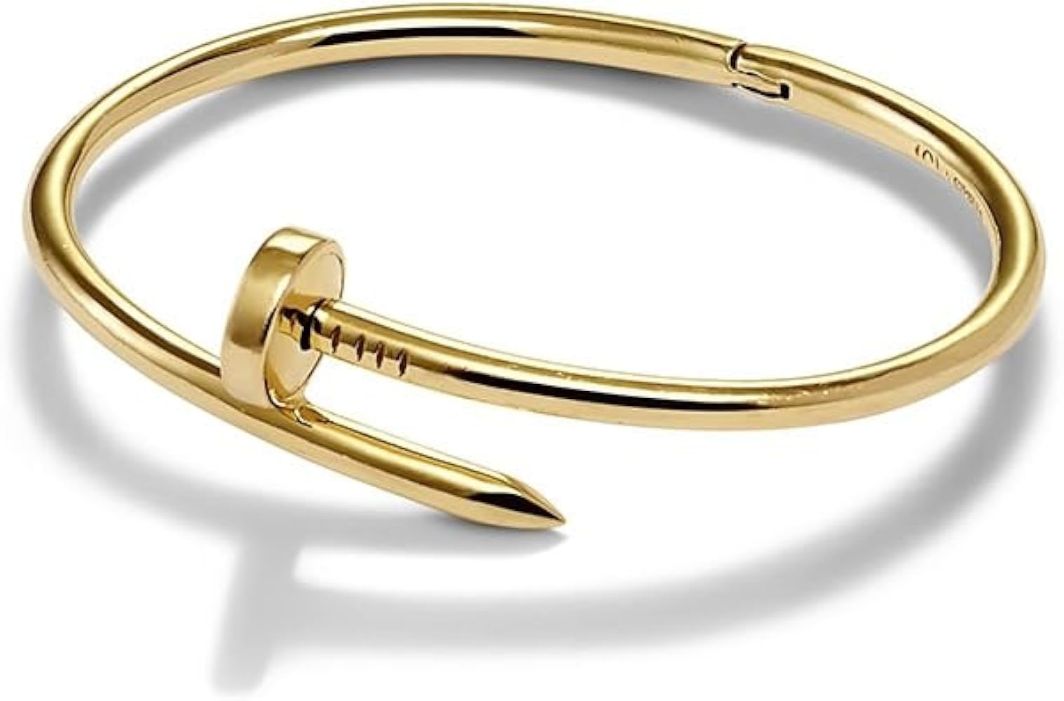 18K Gold Plated Love Nail Bangle Bracelet Stackable Stainless Steel Bangle Set for Love Trendy Je... | Amazon (US)