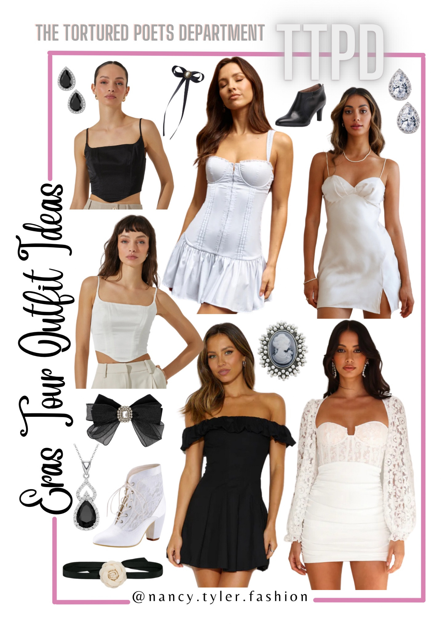 The Tortured Poets Department Eras Tour Taylor Swift Outfit Ideas. Eras Tour 2024 outfit ideas!  🪶🤍📚📖 #TaylorSwift #ErasTour #TTPDTaylorSwift  #TaylorSwiftTTPD #TheTorturedPoetsDepartment #TheTorturedPoetsDepartmentTaylorSwift Taylor Swift Eras Tour Ideas, Taylor Swift Movie, Taylor Swift outfits, Taylor Swift Eras Tour outfit ideas, Taylor Swift Eras Tour inspo, Taylor Swift inspo, Taylor Swift TTPD, Taylor Swift The Tortured Poets Department, Taylor Swift Eras Tour TTPD outfits, TTPD outfit, The Tortured Poets Department Taylor Swift outfits, white Taylor Swift outfits, black Taylor Swift outfits, white dresses, white party dresses, Tortured Poets, choker necklaces, corset tops, corset dresses,

#LTKFindsUnder100 #LTKStyleTip #LTKParties