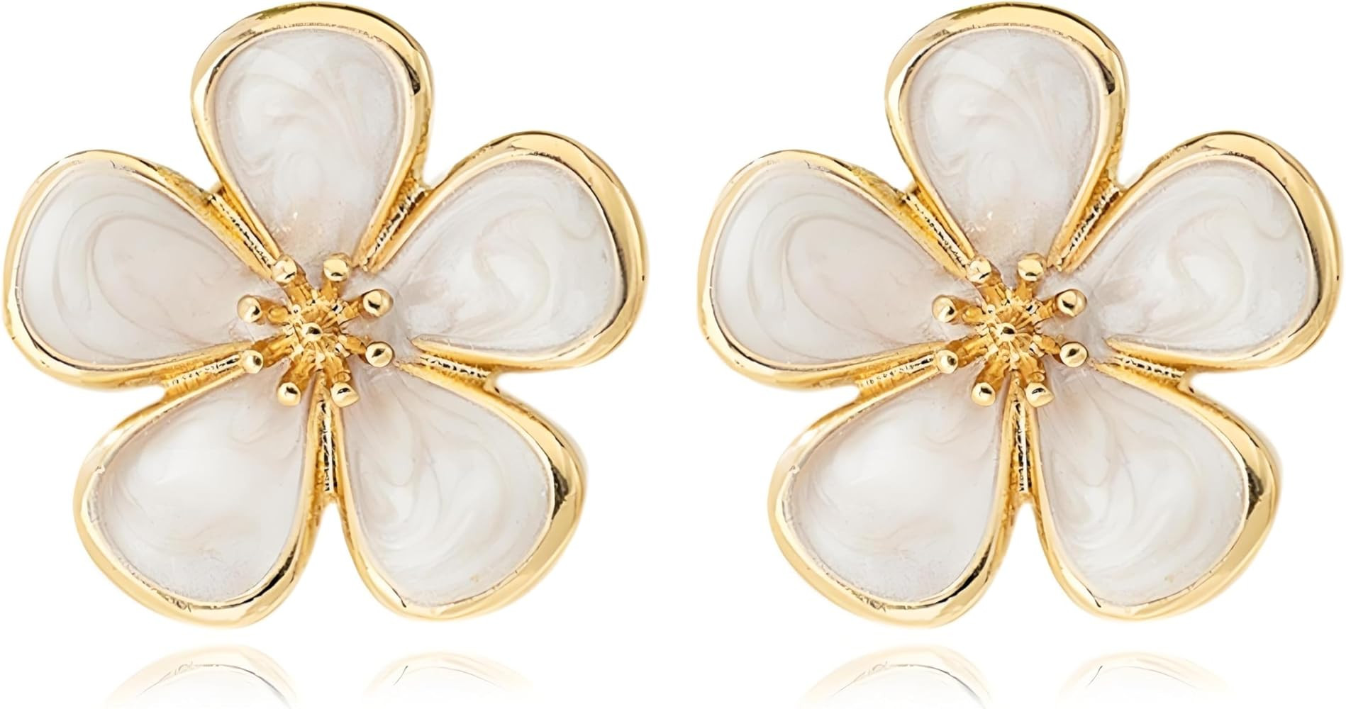 14K Gold Plated Gold Flower Earrings for Women Boho Chunky Floral Statement Flower Earrings Trend... | Amazon (US)