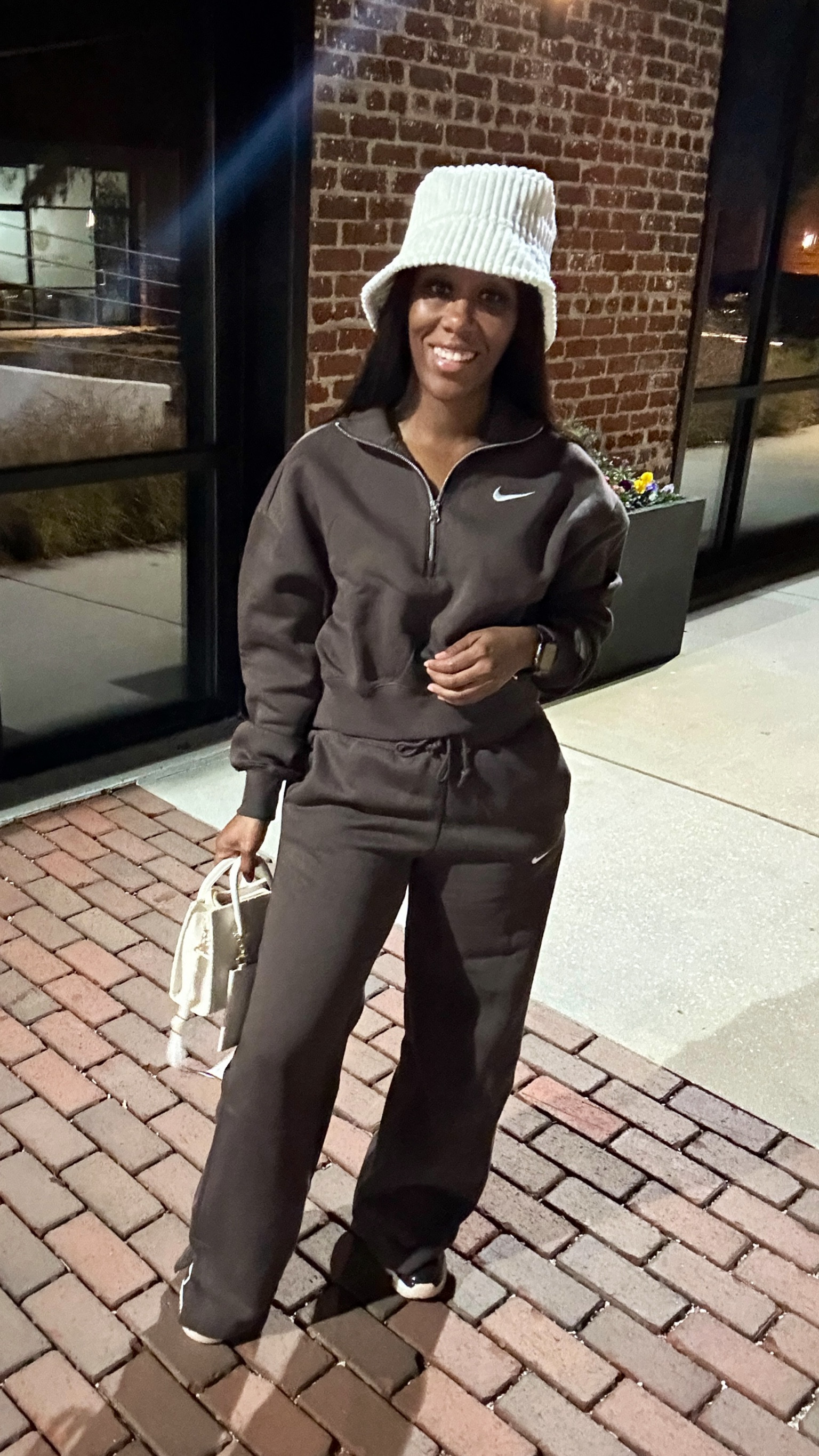 How to style a Nike Fleece Sweatsuit! This sweatsuit will definitely keep you warm this winter. I’m wearing a size small in the sweatshirt and sweatpants. I would say size down if you want a fitted look. Also, these sweatpants come in different lengths; short, regular, and tall. I’m wearing the regular and it’s extremely long. I’m 5’1 for height reference. Get a short if you’re 5’1 or shorter. I’ll definitely be getting this sweatsuit in different colors!

#LTKCyberWeek #LTKSeasonal #LTKstyletip