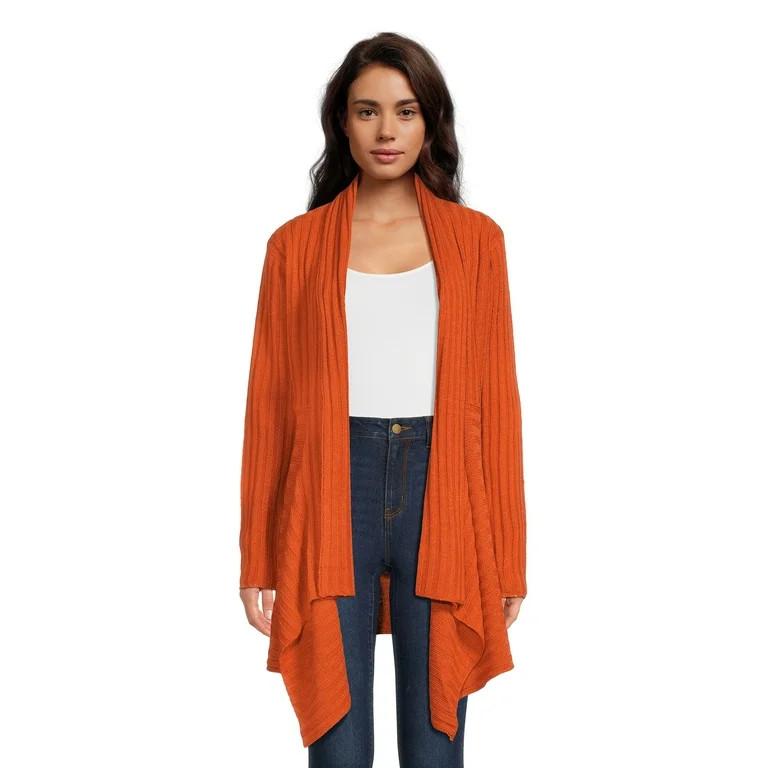 What's Next Women's Ribbed Flyaway Cardigan Sweater, Midweight | Walmart (US)