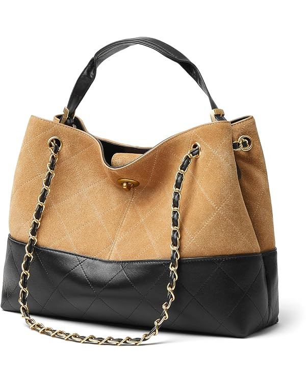 DORIS&JACKY Designer Satchel Tote Purse, Women Soft Lambskin Top Handle Shoulder Bag with Twist L... | Amazon (US)