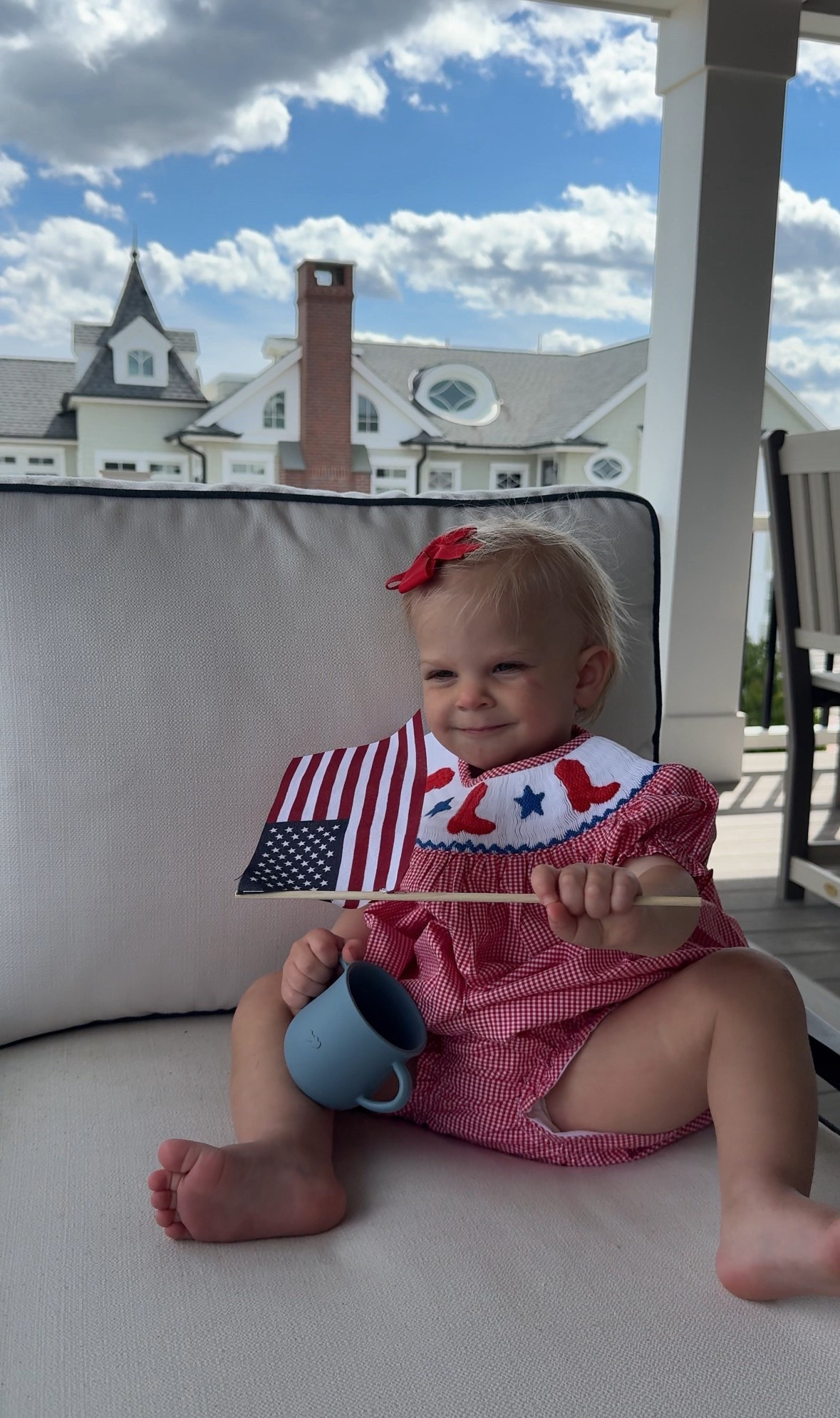Patriotic baby girl bloomer set 