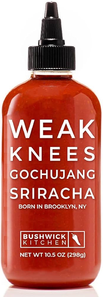 Weak Knees Gochujang Sriracha Hot Sauce | 10.5 oz Easy Squeeze Bottle | Classic Sriracha Chili Sa... | Amazon (US)