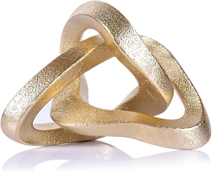Infinity Knot Sculpture Gold Knot Decor Object, Abstract Knick Knacks Coffee Table Modern Statue,... | Amazon (US)