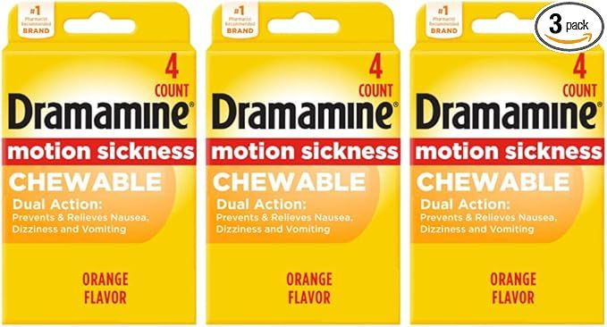 Dramamine Motion Sickness Relief, Chewable, Prevents and Relieves Nausea, Dizziness & Vomiting, O... | Amazon (US)