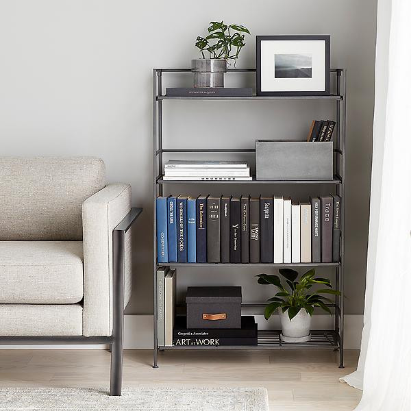 4-Shelf Iron Folding Bookshelf | The Container Store