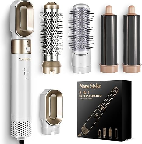 5-in-1 Hair Styler & Hot Air Brush Set, Multi-Functional Hair Styling Tool for Curling, Straighte... | Amazon (US)