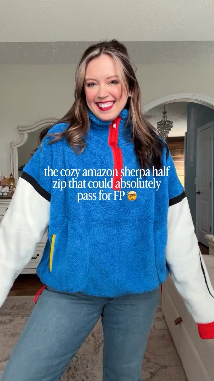 Comment NEED to shop this ultra comfy Sherpa half zip that looks almost identical to free people for a 1/3 of the price!! 🙌🏻 Literally about to buy another color I’m obsessed! 🩷 (wearing size XL for an oversized fit!) 

Follow @maciejade for more amazon fashion and looks for less! 🫶🏻 

Sherpa half zip | free people style | free people half zip | amazon fashion finds | amazon look for less | free people