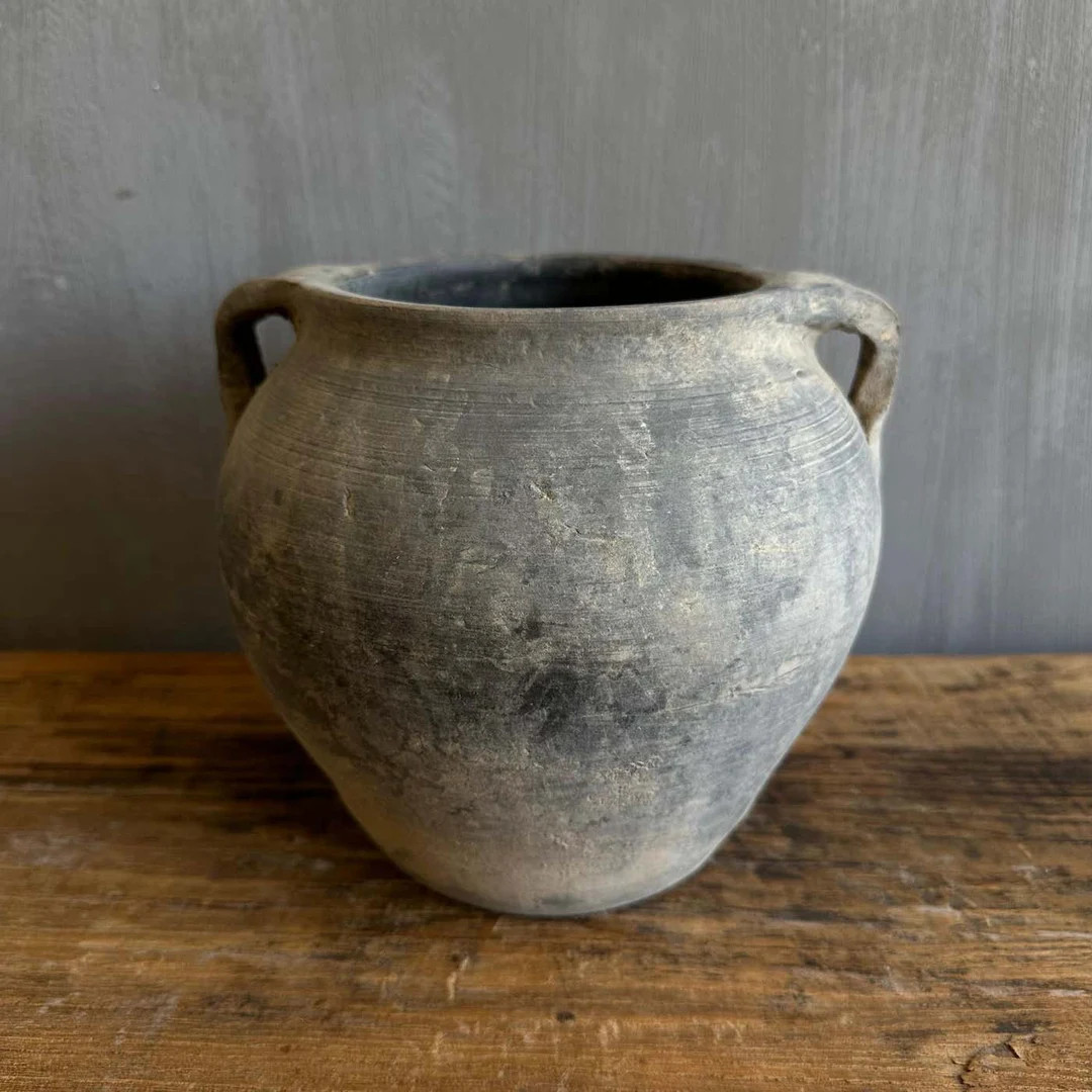 Vintage Style Matte Pottery in Gray and Brown Tones - Etsy | Etsy (US)