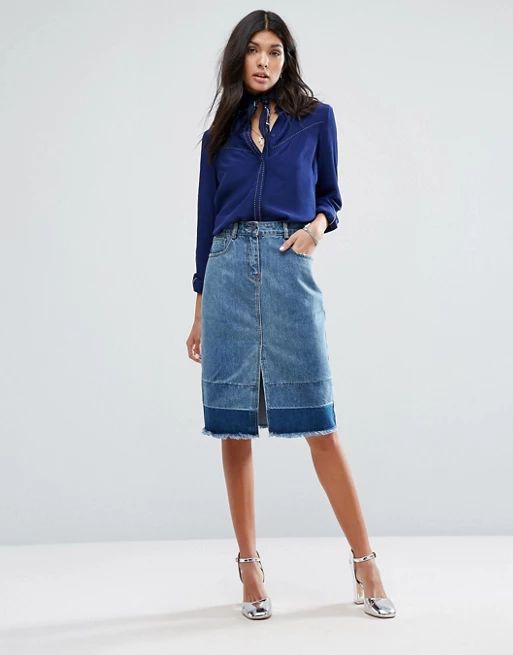 Current Air Midi Skirt with Released Hem | ASOS US